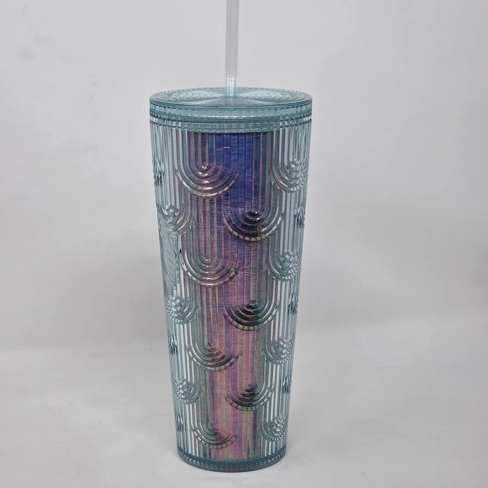 NEW Starbucks Spring 2022 Iridescent Mermaid Scale Tumbler Cup Venti 24 oz